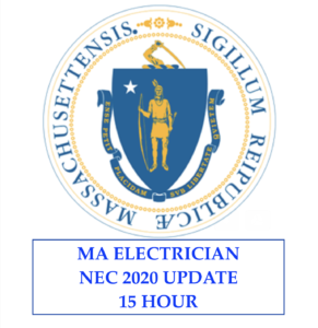 2020 MA Electrician NEC 2020 Code Update 15 Hour CE Online Course (A, B, E, and Apprentices)